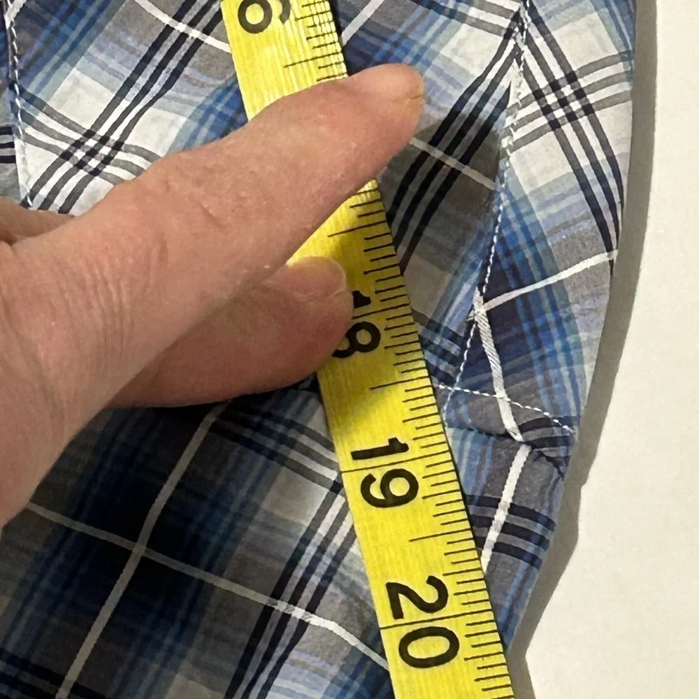 Banana Republic Navy and White Plaid Shirt